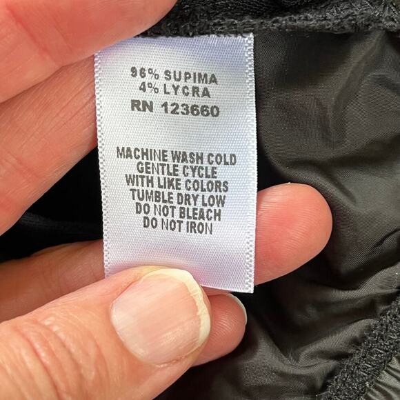 Splits 59 Black Long Sleeve Funnel Neck Top With Drawstring Size L - Picture 8 of 8